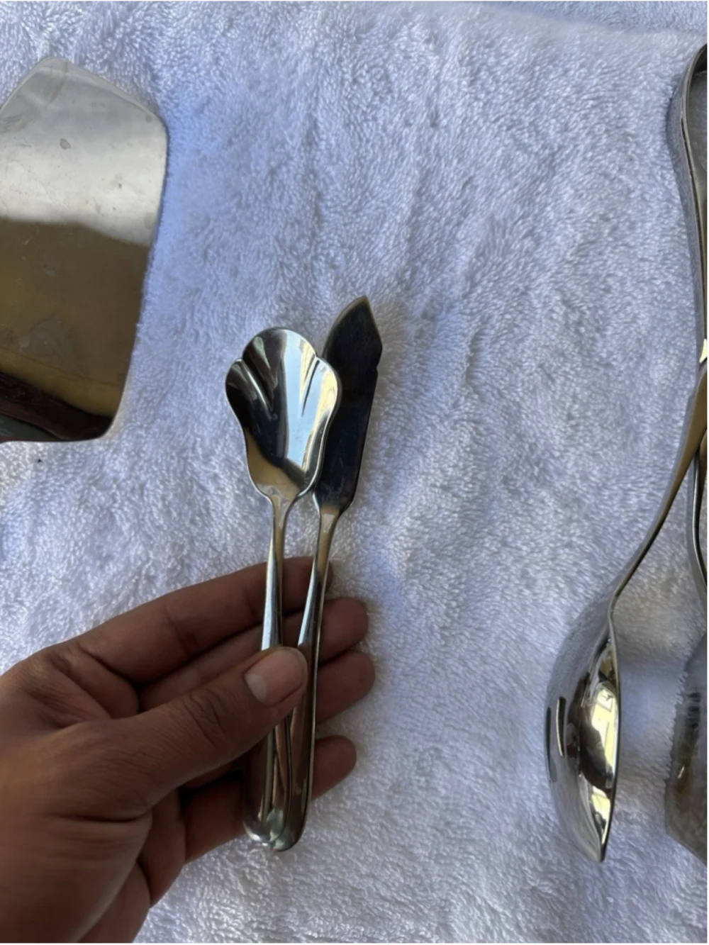 Stainless Steel Silver 5-Piece Serving Utensils Set: Ladle Spoon Fork Spatula